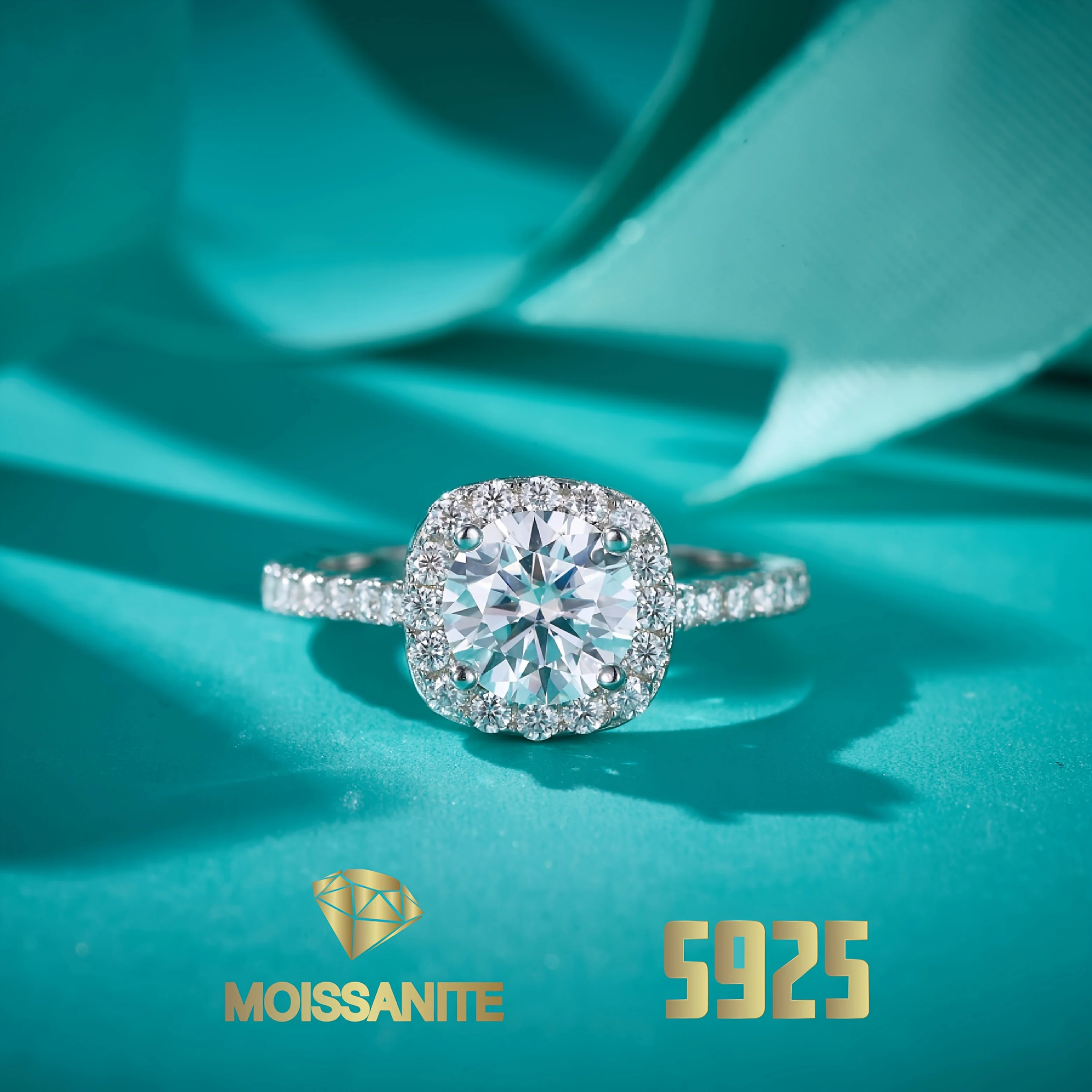 

0.5ct Moissanite Rings Round Brilliant Cut 7mm Mossanite Diamond Rings with Gra Certificate Wedding Ring for Woman