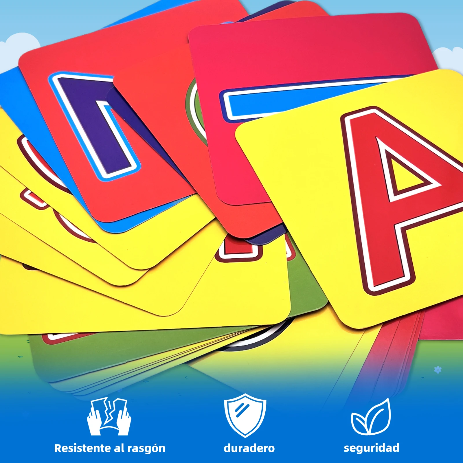 Colorful Tarjetas para bebés: Spanish Alphabet Cards for Infant Education