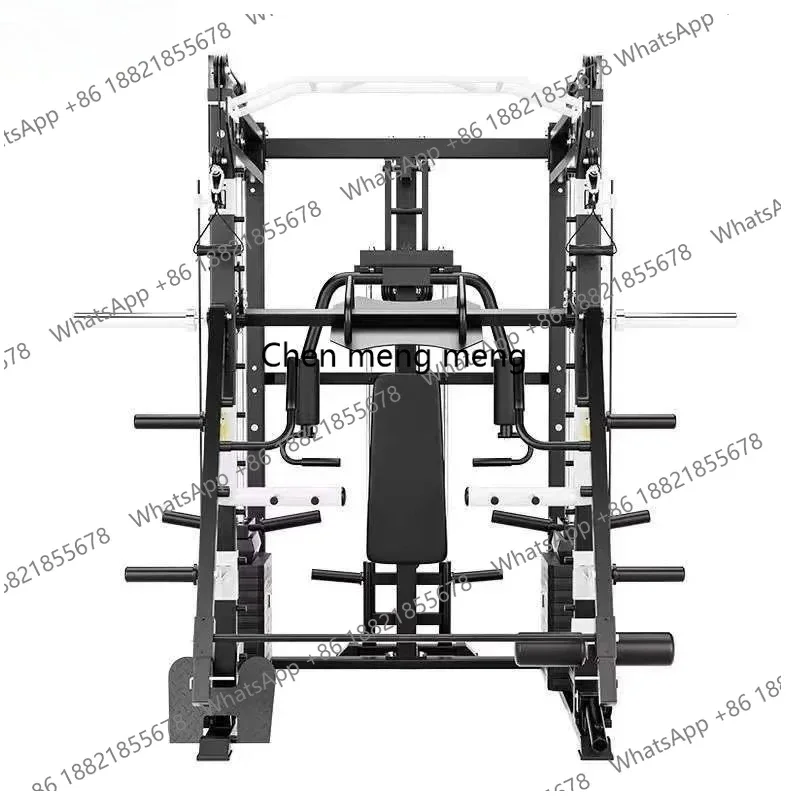 A49 Commercial Smith Machine Portal Frame Multifunctional Fitness Equipment Home Gym Squat Rack Weight Training Exerciser FrMee