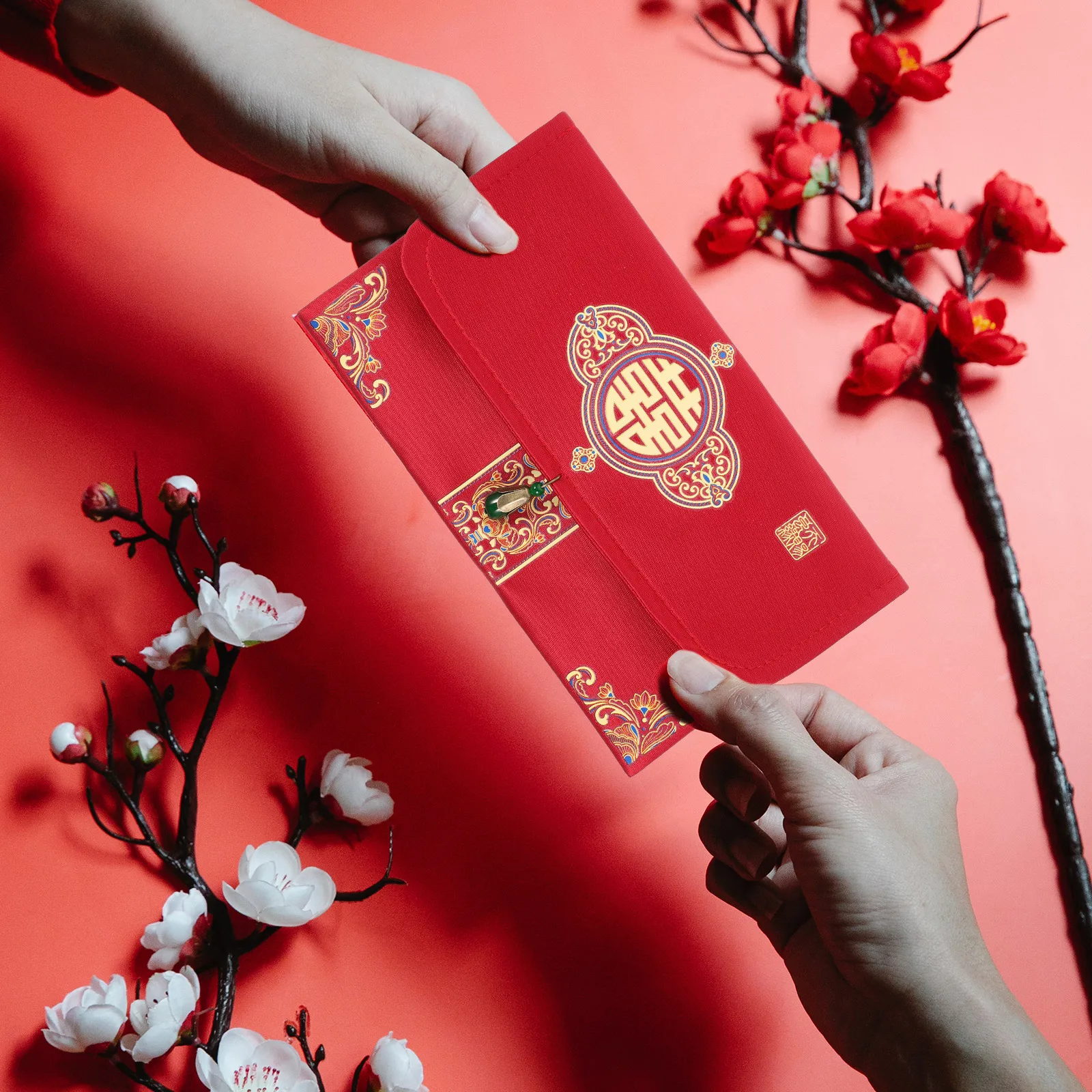 

Red Envelope Bag Hongbao Chinese Style Wedding Brocade Envelopes for Money 69-1BX Small Size Up to Multipurpose