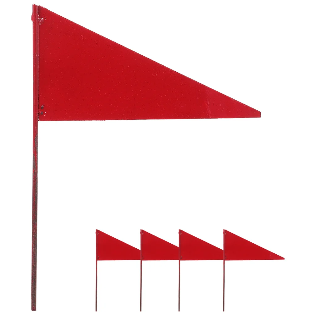 

5Pcs Lawn Marking Flags Heavy Duty Iron Triangular Flags for Yard Garden Landscape Sewer and Pet Waste Spot Identification