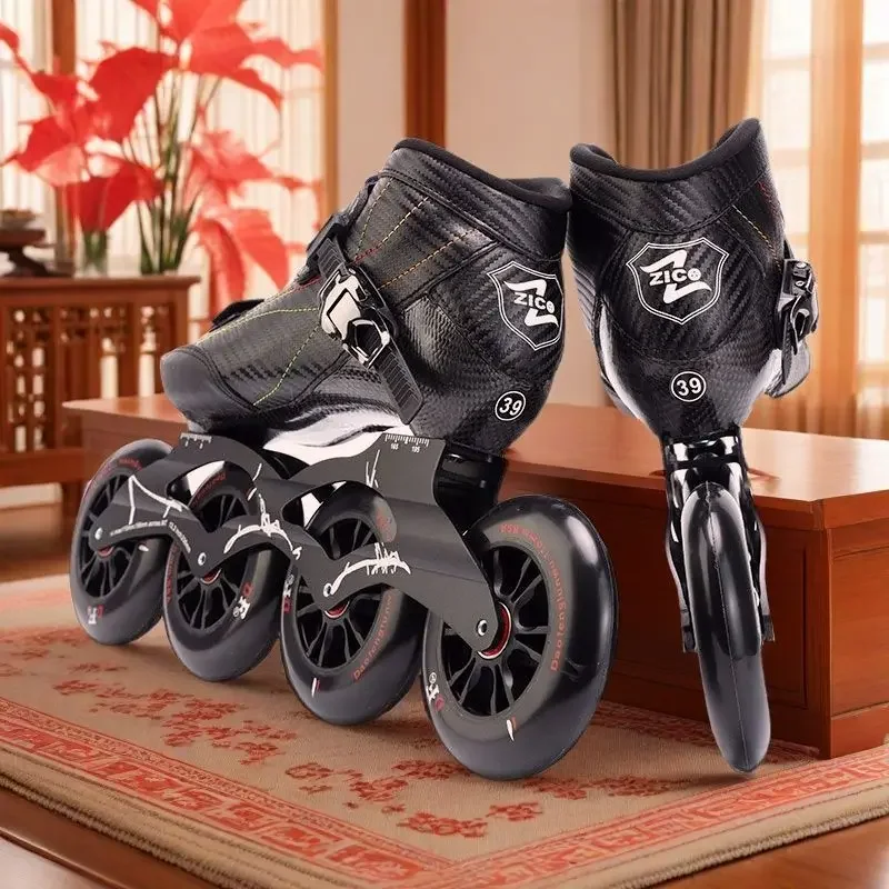 

speed skating shoes professional racing roller skates big wheel speed carbon fiber skates adult men, women and children on shoes