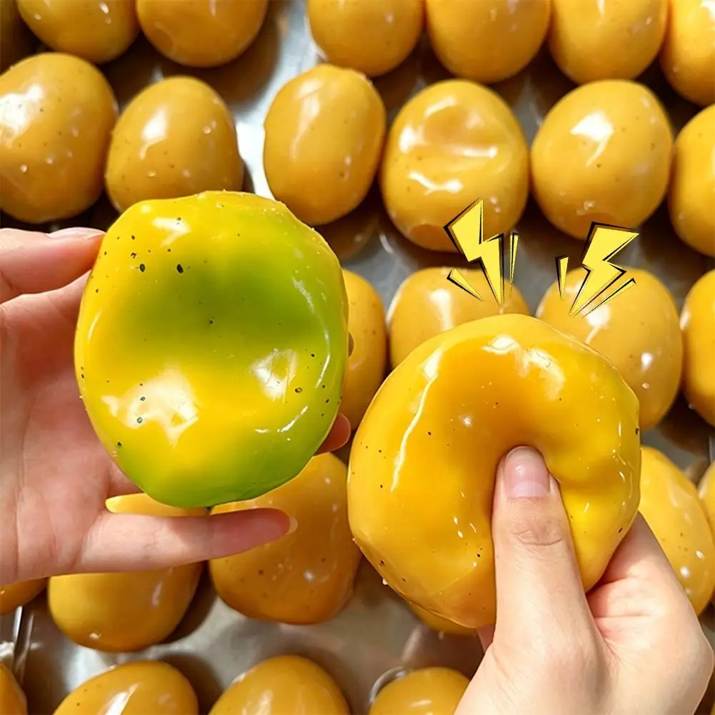 Color Changing Mango Squishy Toy Noisy Stress Ball Crunchy Squeeze Anti Stress Relief Toy Soft Rubber Novelty Friends Gift