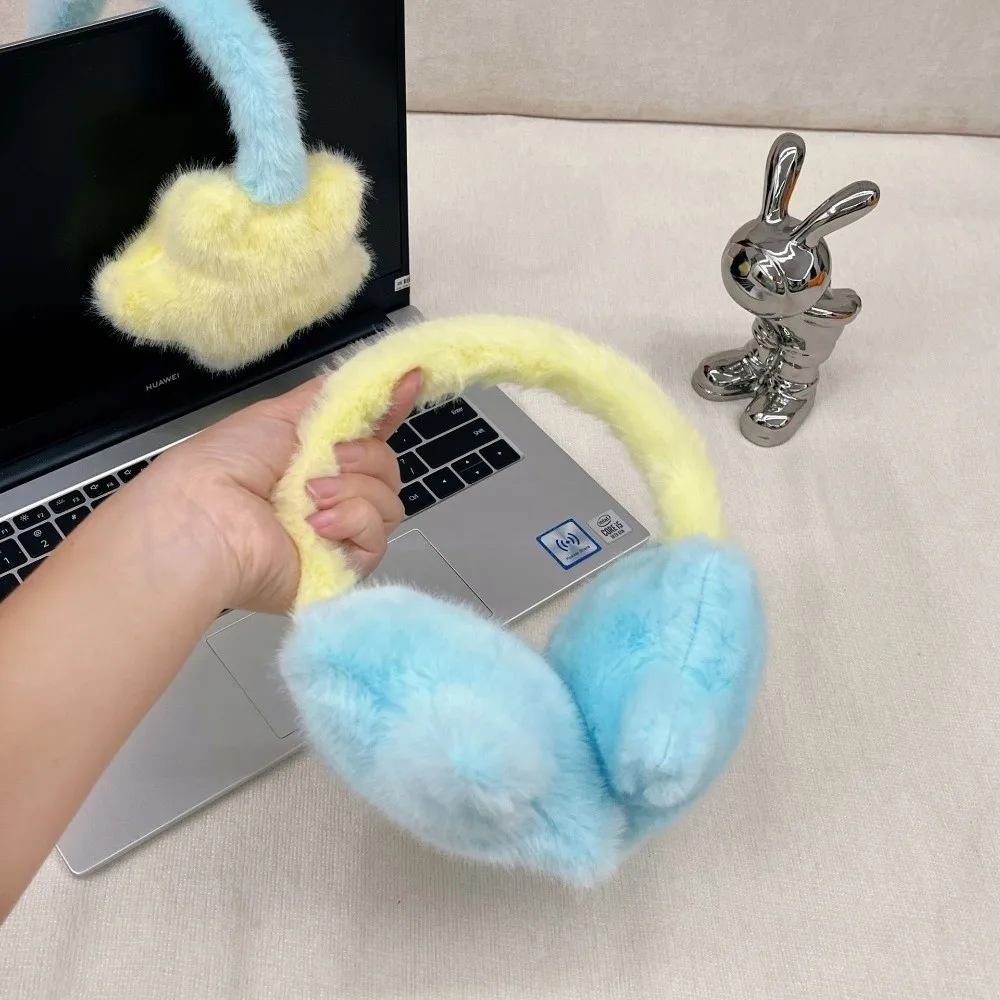 Очаровательные минималистичные наушники со звездами, теплые контрастные пушистые грелки для ушей, зимние женские наушники для активного отдыха