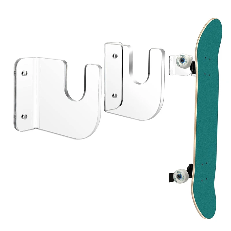 Skateboard Wall Mount Longboard Storage Display Holder Buckle Acrylic Hanger Rack Non-slip Holder for Electric Acoustic Guitars