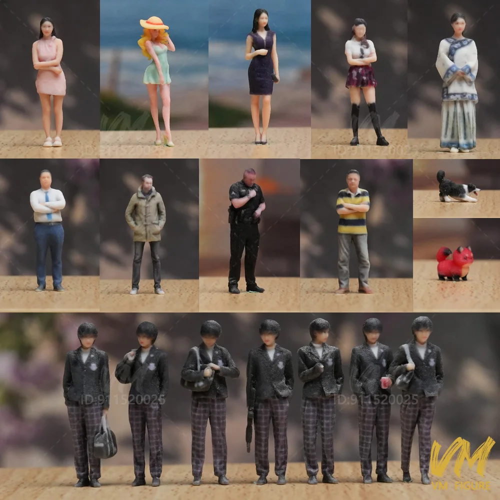 

3D миниатюрные фигурки 1/87 1/64 1/43 1/24 1/18 веселая девушка, складная красота, человек, сцена, реквизит, модель куклы, декор автомобиля, вид