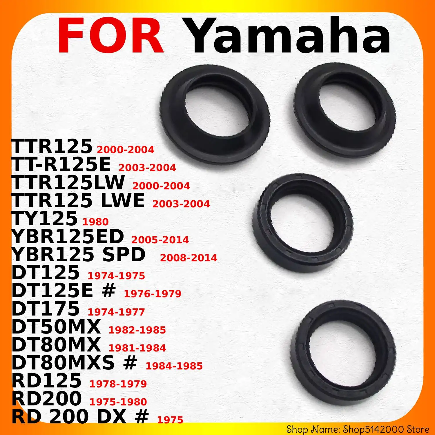 Мотоциклетные аксессуары: сальники и пыльники для Yamaha 4GU-F3145-00, 1K5-23145-00, DT80MX, DT80MXS, RD125, RD200, RD 200 DX