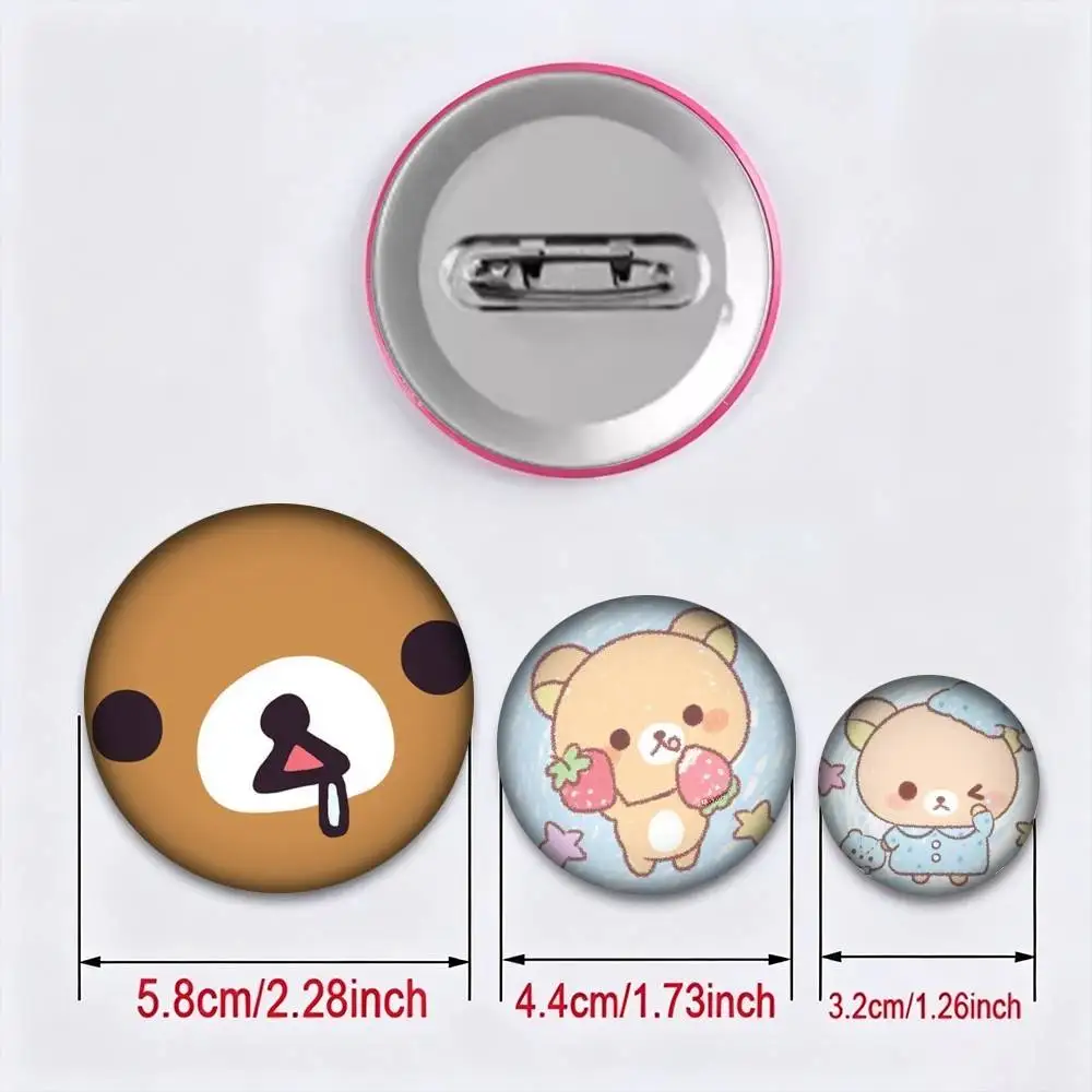 Cute R-Rilakkumas-S Bear  25mm 32mm 44mm 58mm 75mm Brooches Badges Pins for Accessories Gift