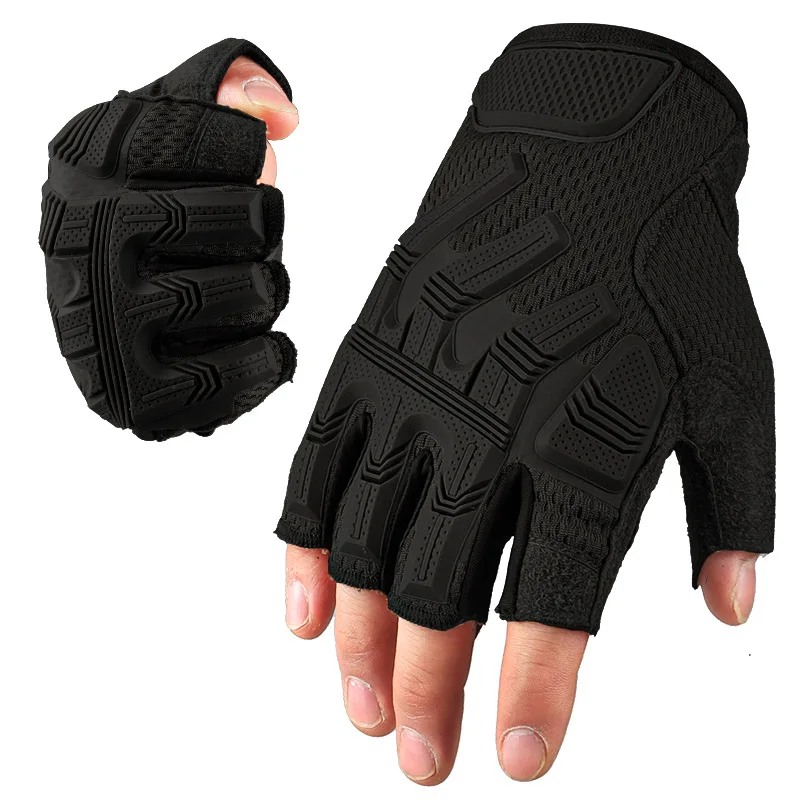 

Tactical Fingerless Shooting Gloves Hard Knuckle Hiking Hunting Climbing Cycling Riding Motorcycle Airsoft Half Finger Gloves