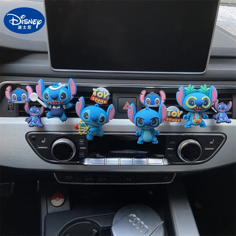 New Disney Stitch Interior Decoration Doll Anime Figures Cartoon Kawaii Car Perfume Air Outlet Aromatherapy Toys Gilrs Boy Gifts