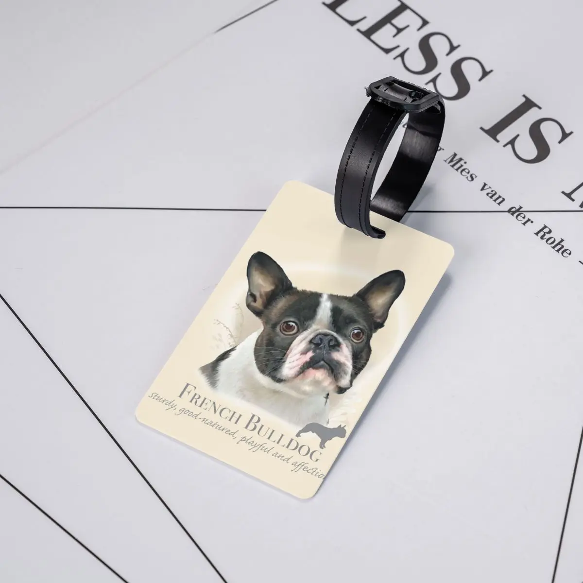 Custom French Bulldog Luggage Tag Privacy Protection Pet Animal Baggage Tags Travel Bag Labels Suitcase