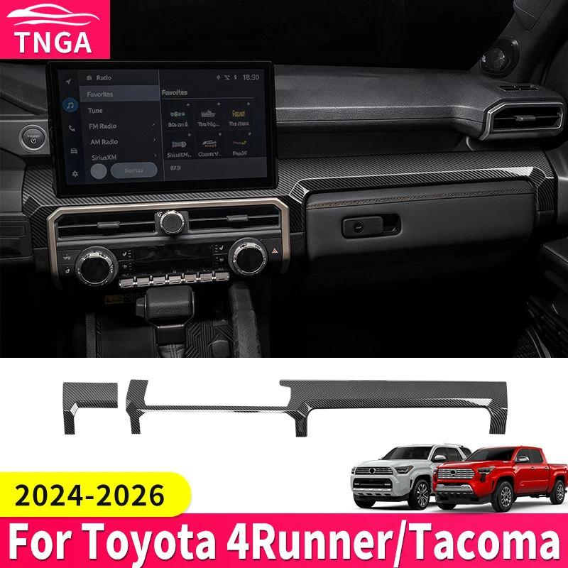 For Toyota 4Runner Tacoma 2024 2025 2026 Center Console Decorative Strip ABS Interior Decoration Accessories