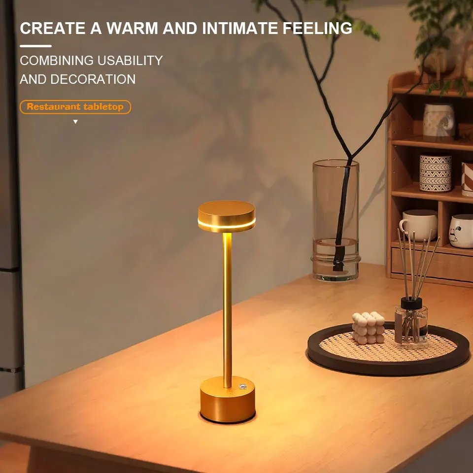 

Touch Sensor LED Desk Lamp Rechargeable Bedside Reading Light Suitable for Bedroom Restaurant Bar Decorative Lighting