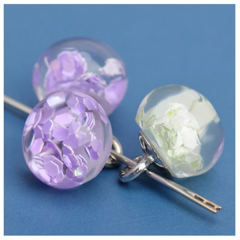 10pcs Round Resin Buttons Beautiful 10mm Small Round Buttons Transparent Shank Button Cheongsam Accessories