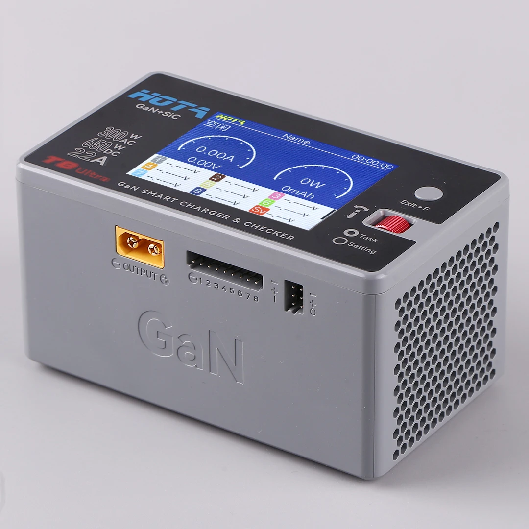 HOTA T8 Ultra GaN+Sic Smart Charger AC300W DC650W for 1-8S LiPo Li-ion Battery Fast Balance Charger