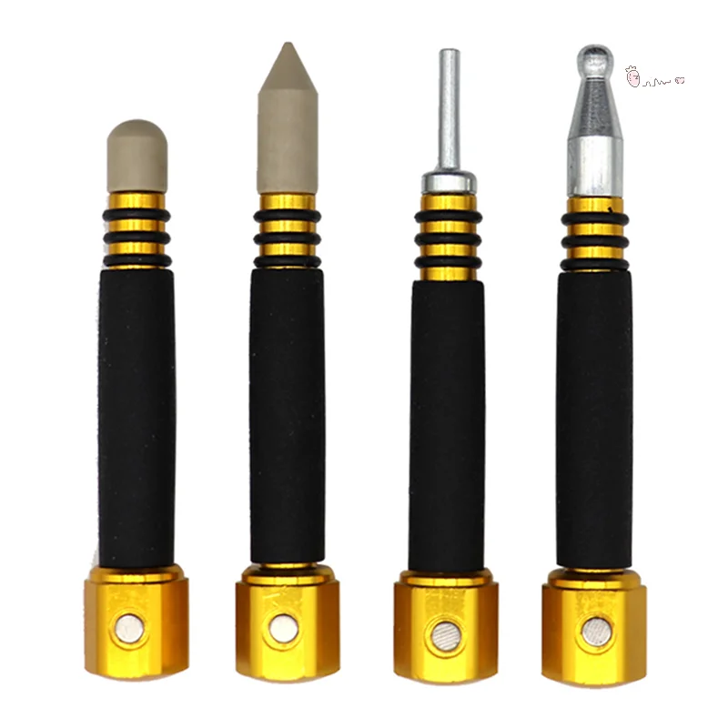 

4 шт., инструмент для ремонта вмятин на кузове автомобиля, безкрасочная ручка, магнитная противоскользящая ручка, инструмент для ремонта вмятин, съемный наконечник, инструмент без царапин