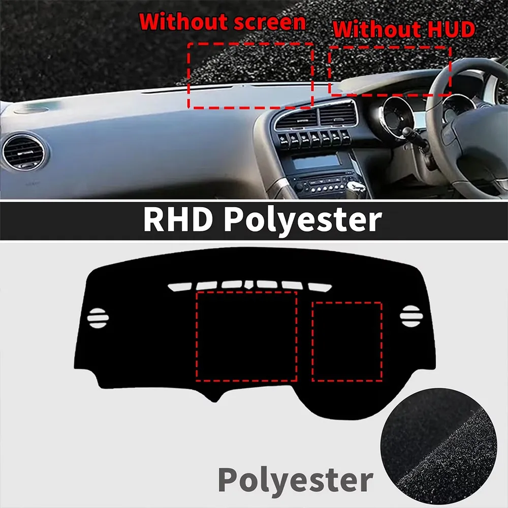 

Flannel Car Dashboard Cover For Peugeot 3008 2009-2015 Dash Mat Board Pad Carpet Dashmat Anti-UV Mats Auto Interior Accessories