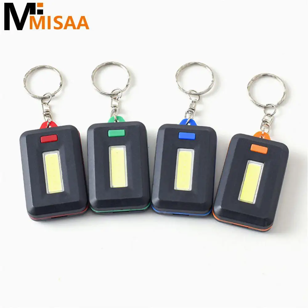 Portable Camping Lights Battery Powered Lamp LED Emergency Light Battery Lantern High Power COB Keychain Flashlight