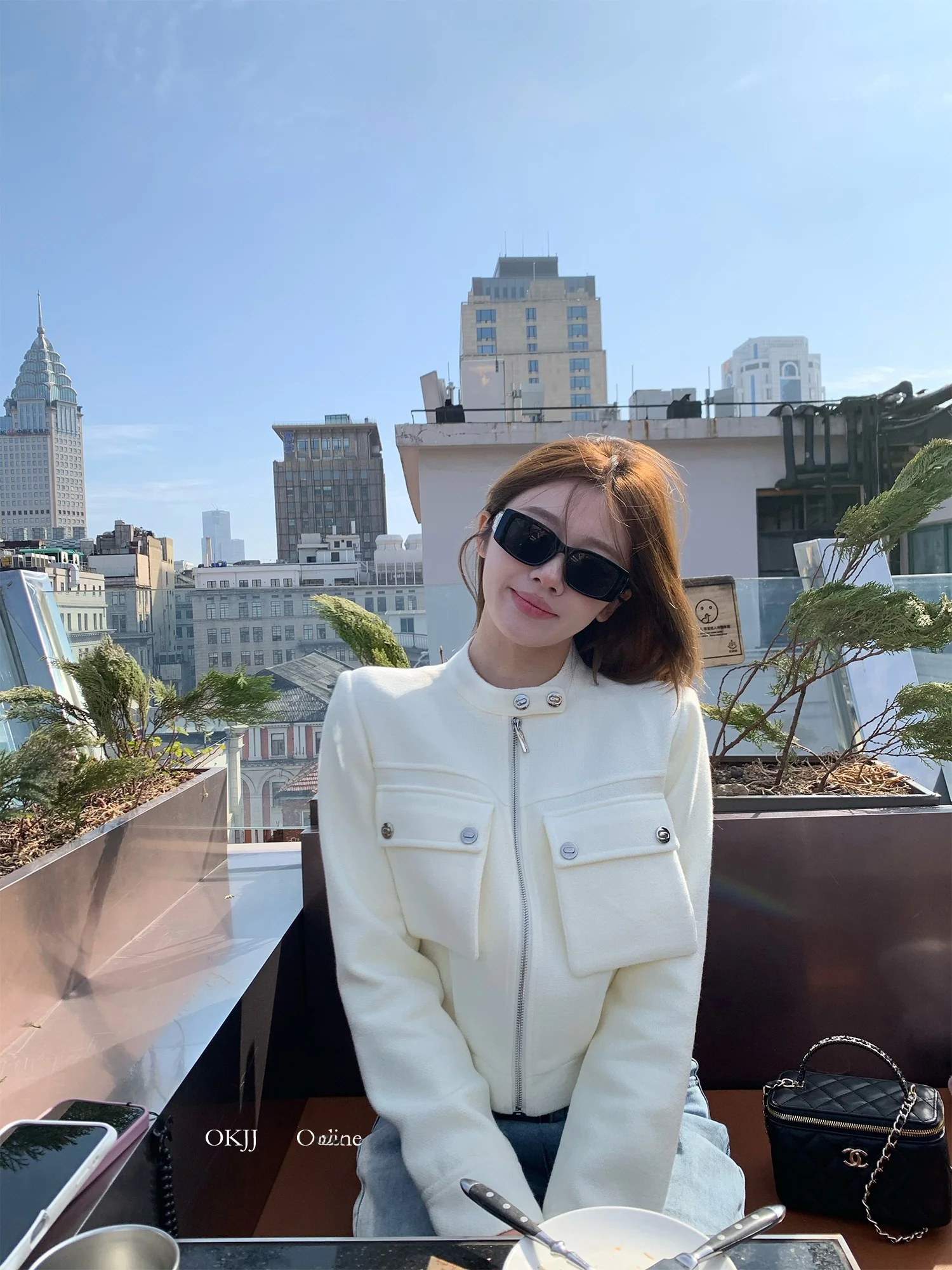 

OKJJ Retro Style Women's Short Stand Collar Jacket New Spring Fashion Versatile Cotton Blend Zipper Closure Long Sleeve Top