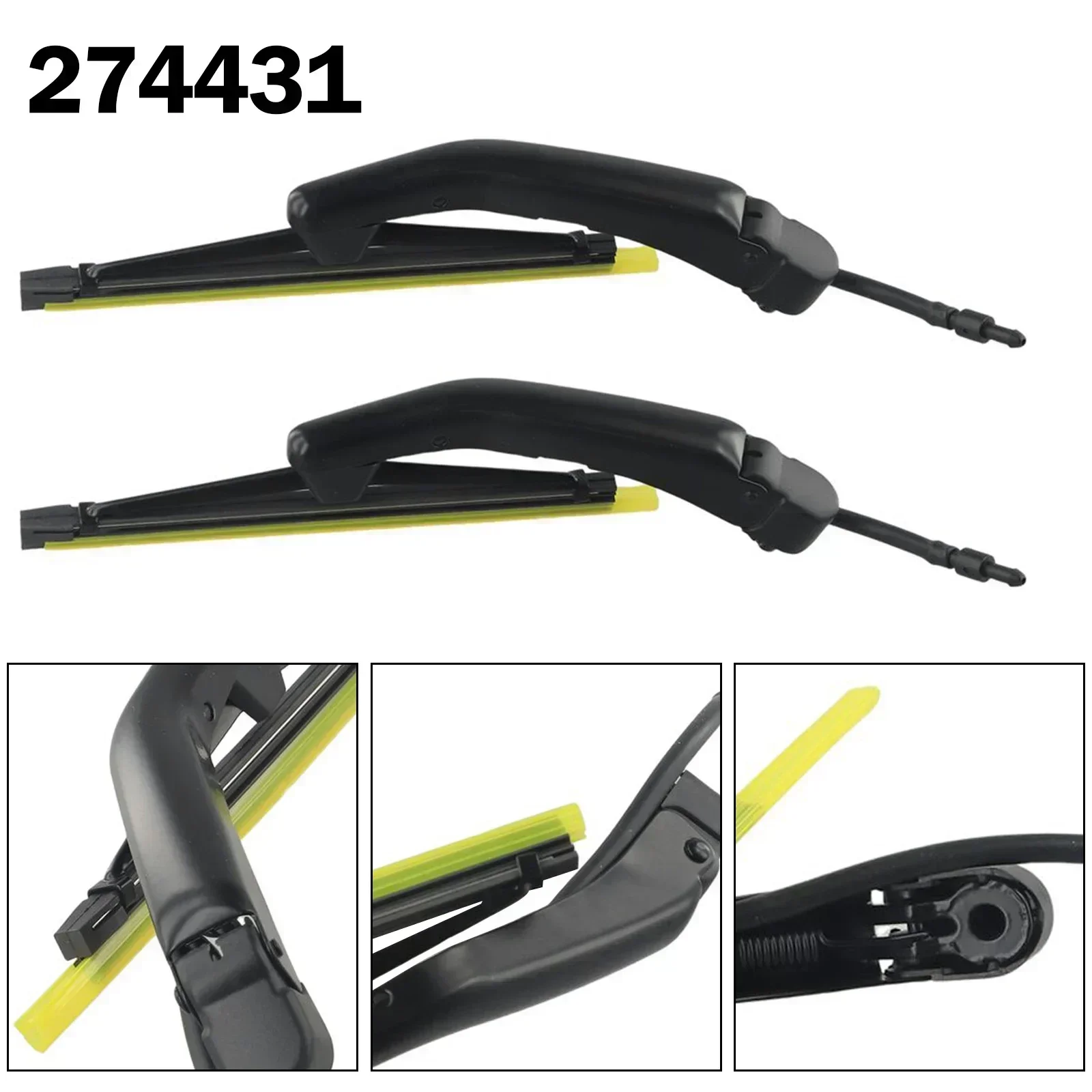 2PCS Car Headlight Wiper Black Plastic Right + Left Windscreen Wipers #274431 For Volvo S80 S90 V90 340 360 740 760 940 960