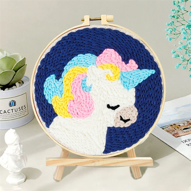 Kit De Broderie Punch Needle Enfant – 6 Motifs Animaux Mignons, Activité Créative Et Éducative Pour Filles Et Garçons Débutants