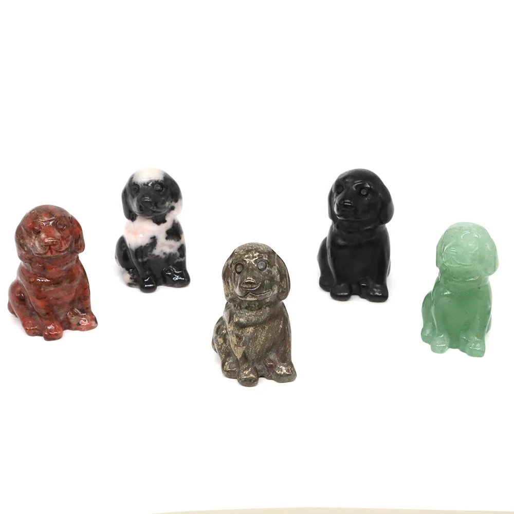 بلورات الحجر الطبيعي لتماثيل الكلاب ، شفاء ريكي ، بولدوغ صغير ، تمثال حيوان ، حرف أحجار كريمة ، ديكور منزلي ، هدية عيد الميلاد ، ، ، ، ،"