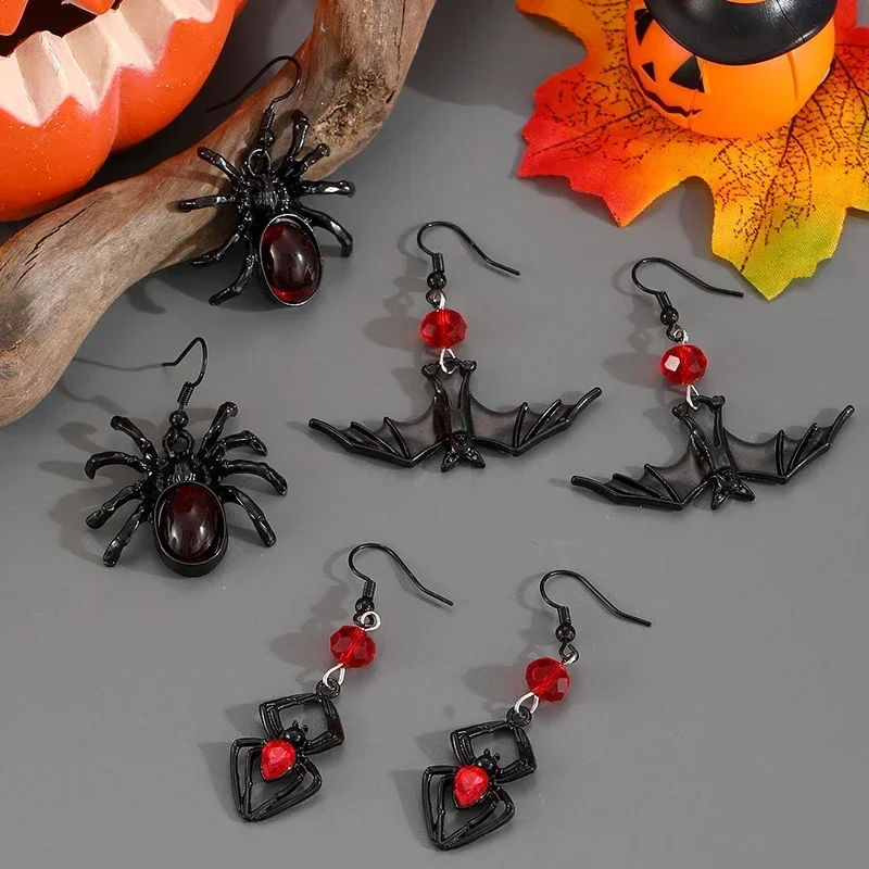 Funny Spider Webs Bats Skeletons Butterflies  Stud Earrings for Women Fashion Jewelry Minimalist Accessories Wholesale Halloween