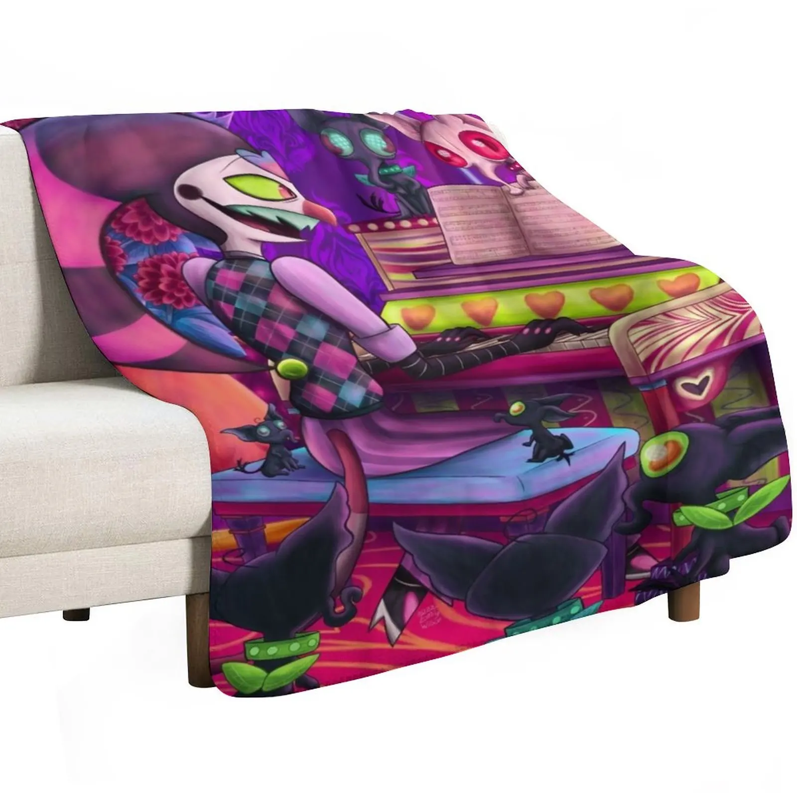 Fizzarolli - Piano Practice with Quieves Throw Blanket Kid'S Large Furry Flannels warm winter Thins Blankets