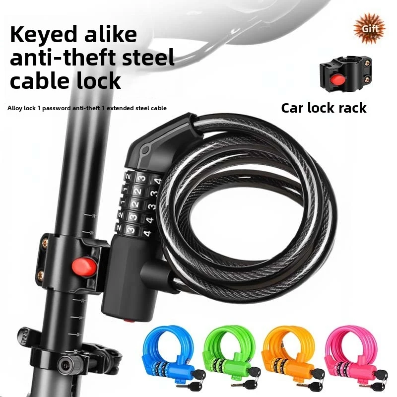 

Anti-Theft Combination & Key Dual-Opening Bike Lock – Portable Bicycle Lock with Mount for Mountain/Road/Electric Bikes