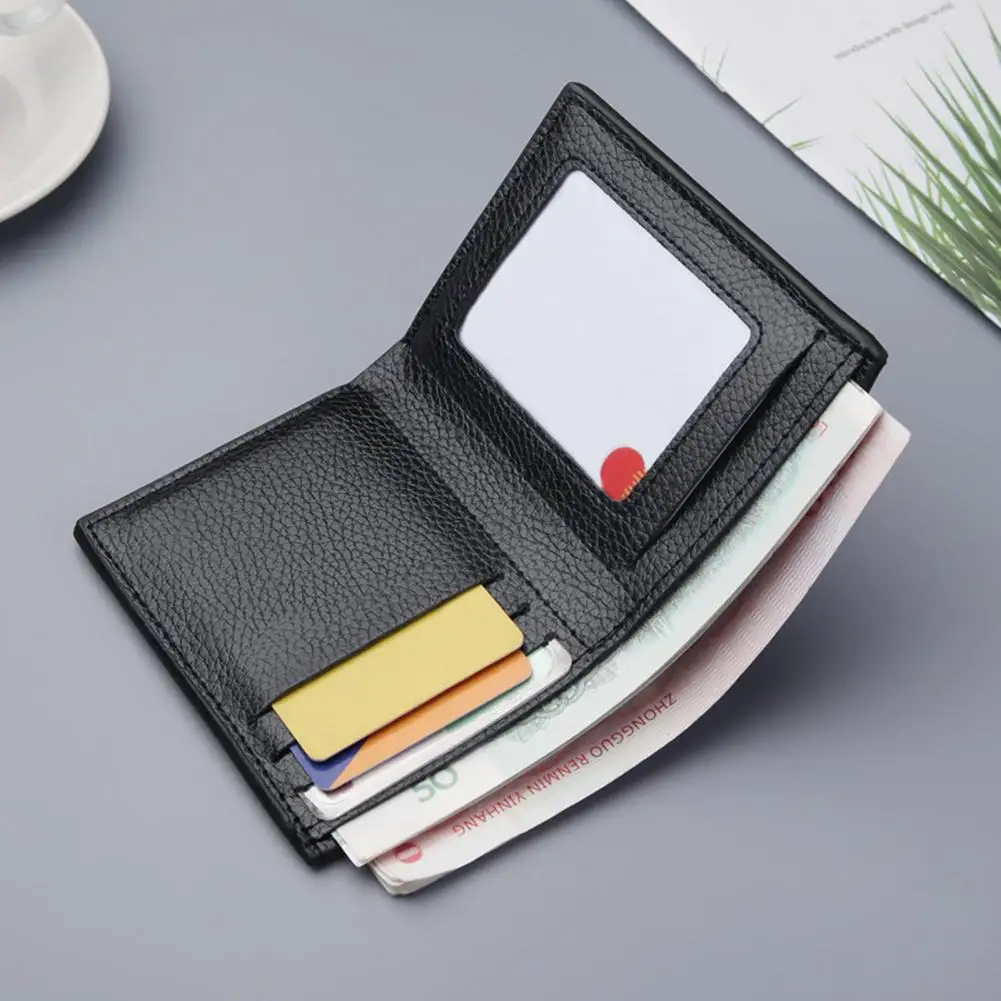 Men Wallet Leather Thin Card Holder Solid Color Blocking Luxury Card Holder Organizer Purse For Men Мужской Кошелек 남성 지갑