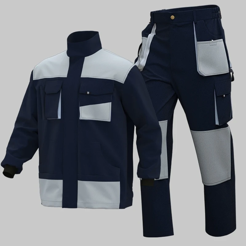 Work Clothes Men Welder Construction Site Green Engineering Clothes Polycotton Wear-Resistant Suit Labor Protection Jacket+Pants