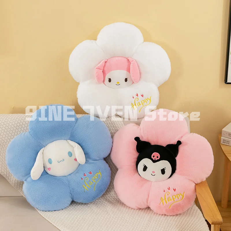 Sanrio New Sell Well Pochacco Throw Pillow Cushion Flower Petal Cushion Plush Toy Cartoon Doll Birthday Gift Office Cushion Gift