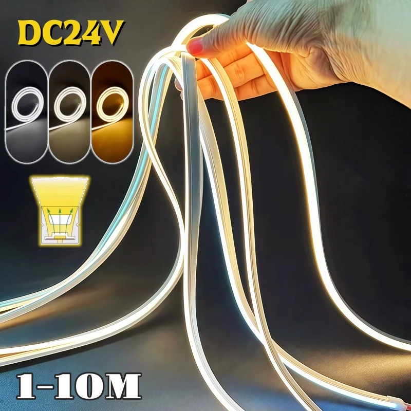 

1-10m DC24V Flexible LED Neon Strip Light Recessed Silicone Tube Diffuser Channel Waterproof Bathroom Cabinet Ribbon Strip Light