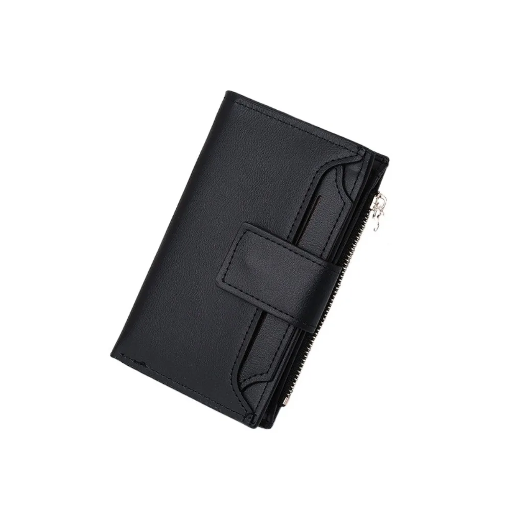

Multifunctional PU Leather Wallet Korean Style Zipper Short Wallet Multiple Card Slot Coin Purse Folding Card Holder Ladies