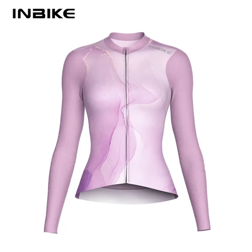 INBIKE-maillot de ciclismo para mujer, camiseta de manga larga para montar en bicicleta de carretera de montaña, ropa de ciclismo reflectante con bolsillos