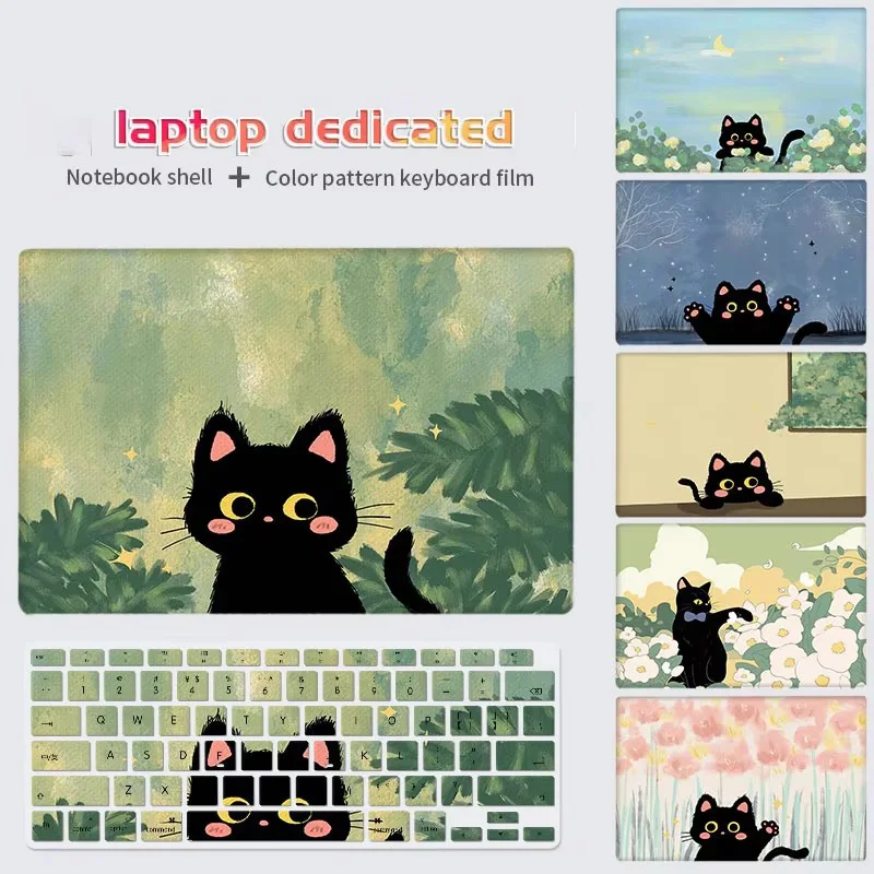 Laptop Case Cute Cat Hard Shell Waterproof Case Sleeve For Macbook Air A1466 A2681 A2338 Pro 16 A2485 A2941 with Keyboard Cover