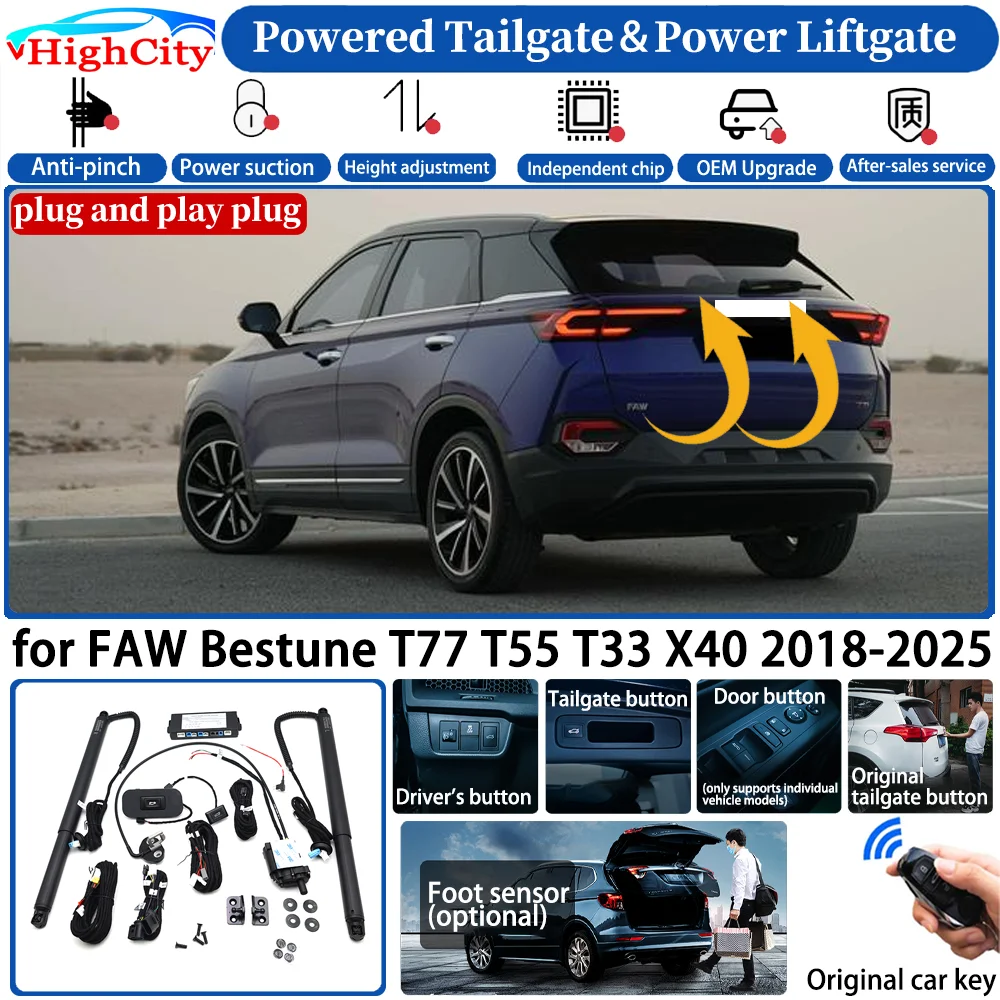for FAW Bestune T77 T55 T33 X40 2018-2025 Automatic Smart Powered Tailgate Power Liftgate System Intelligent Trunk Lift Kit