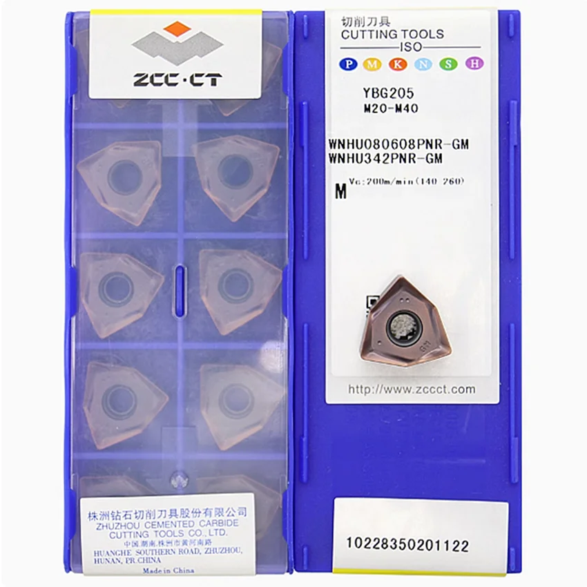 

WNHU080608PNR-GM YBG205/WNHU080608PNR-GM YBM253/WNHU080608PNR-GM YB9320 ZCC.CT CNC blade carbide inserts milling tools 10pcs/box