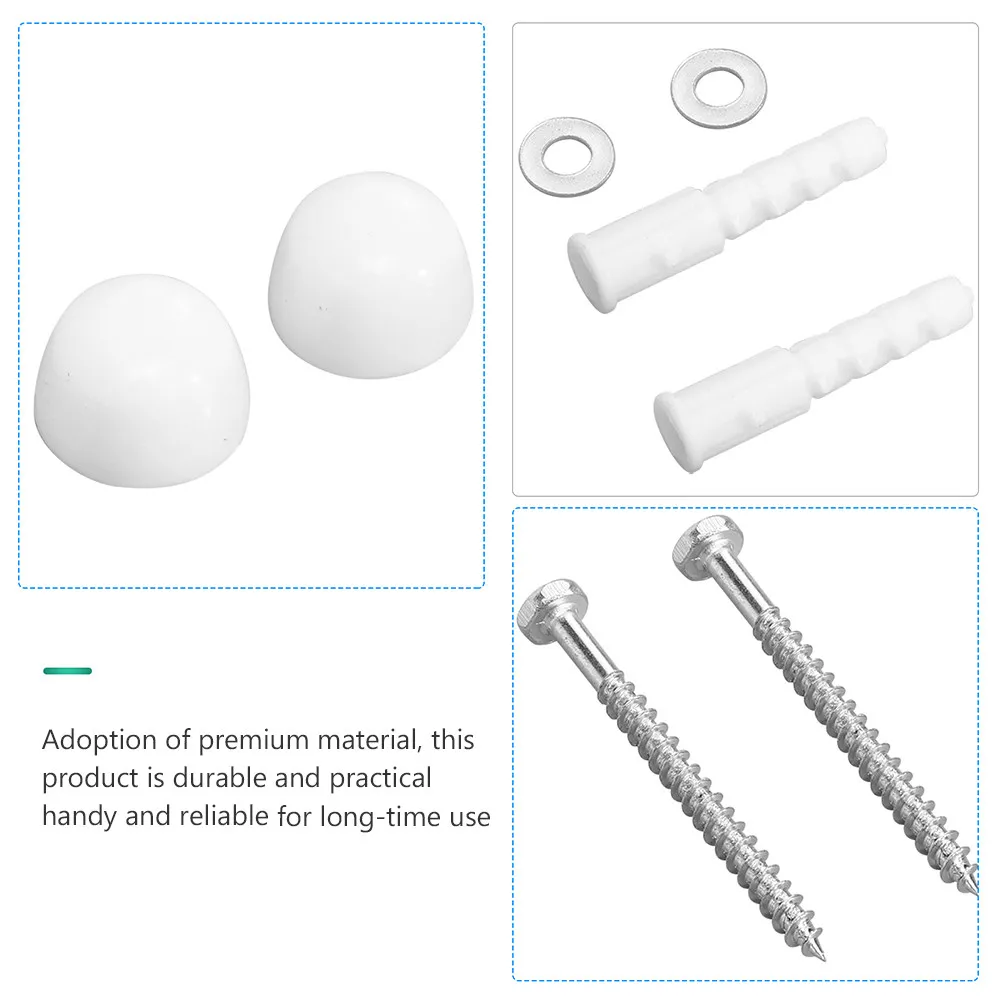

2Sets Toilet Screw Decorative Nut Covers Flexible Rotating Fixing Screws for Bathroom Toilet Installation Accessories