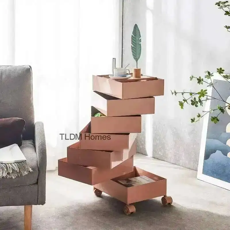 

Cart Creative360° Rotating Beauty Trolley Aesthetic Auxiliary Cart Barber Shop Multi-functional Tool Cabinet Multi-layer Storage