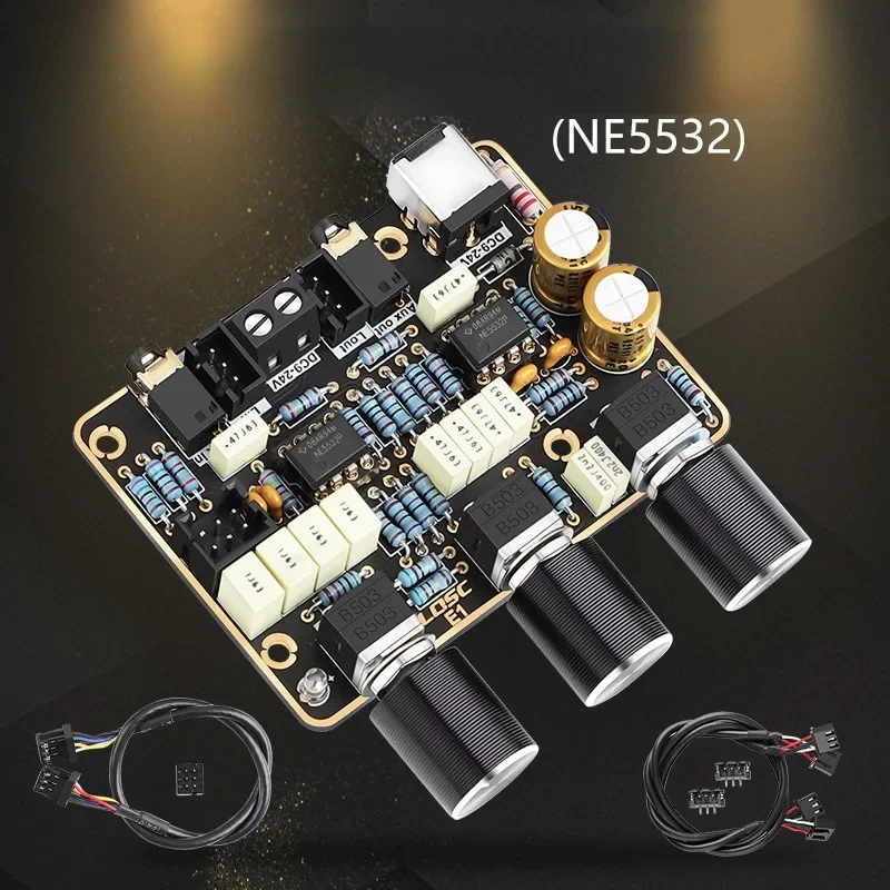 

HIFI NE5532 Stereo Preamplifier Pre Amp Tone Board Audio Amplifier Module Turning Board with Treble Bass Adjustment