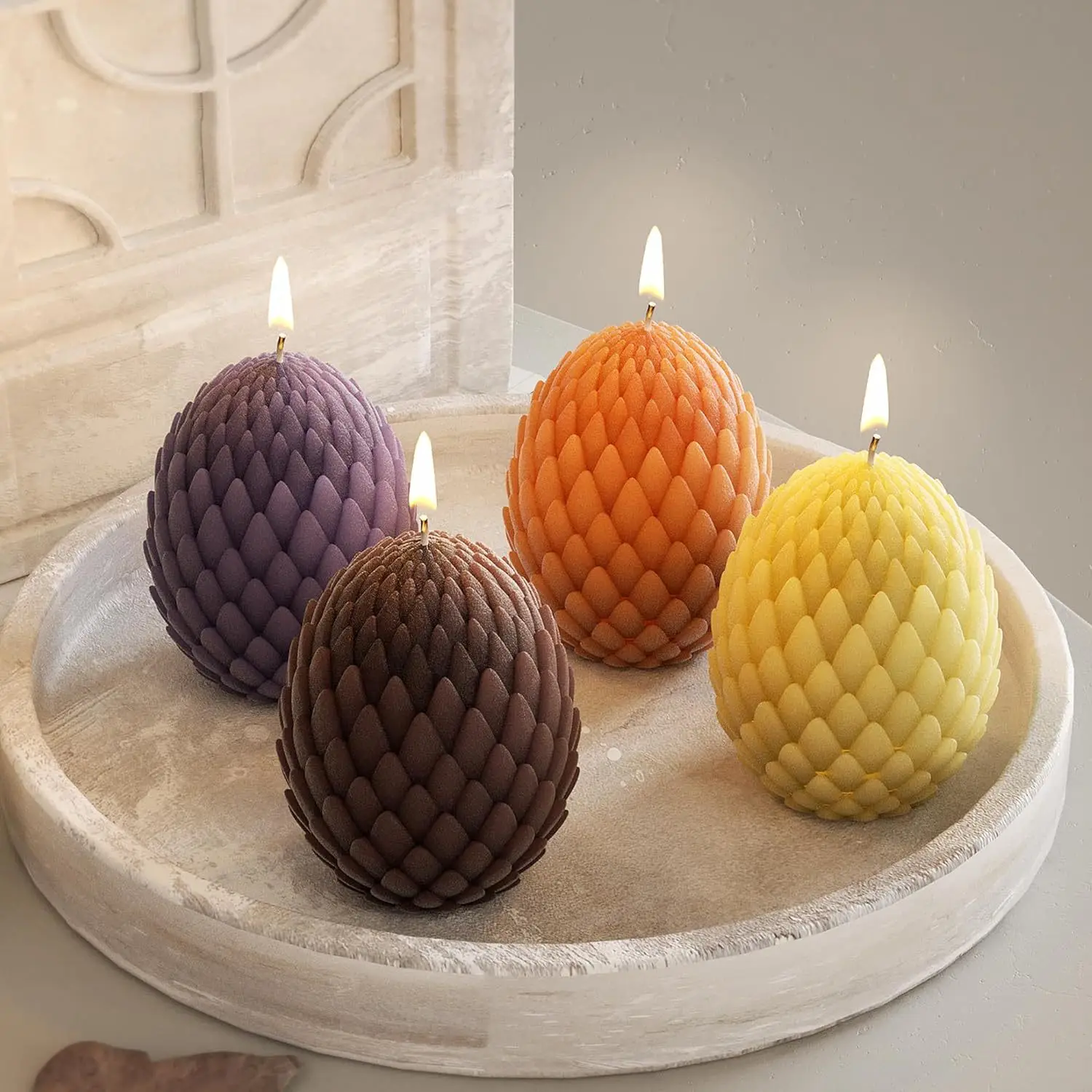 Dragon's Egg Candle Molds DIY Home Decoration Dragon Scale Stripe Texture Eggs Ornament Gypsum Plaster Mould Craft Crystal Mold