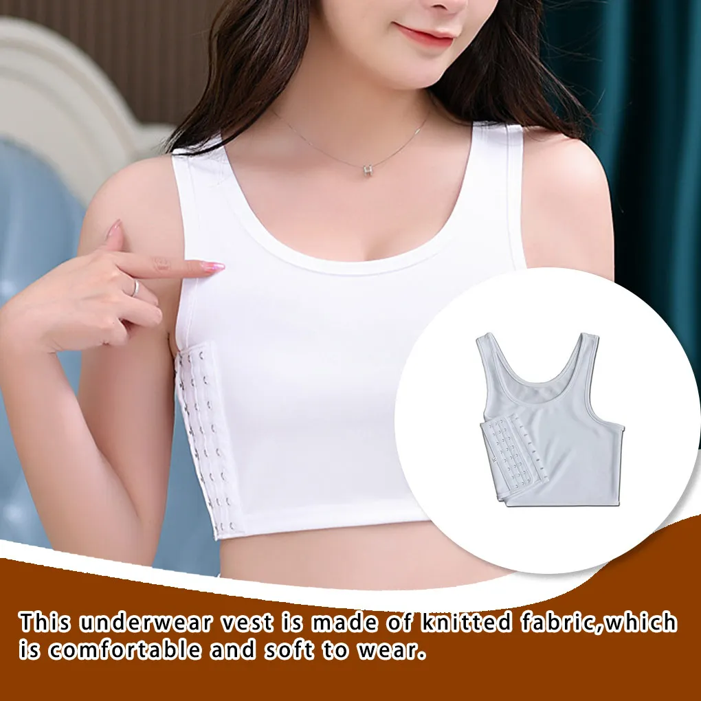 Frauen Atmungsaktive Brust Brust Binder Seite Schnalle Kurze Weste Tops Brust Binder Unterwäsche Tank Tops Drahtlose Brust Wrap Verband