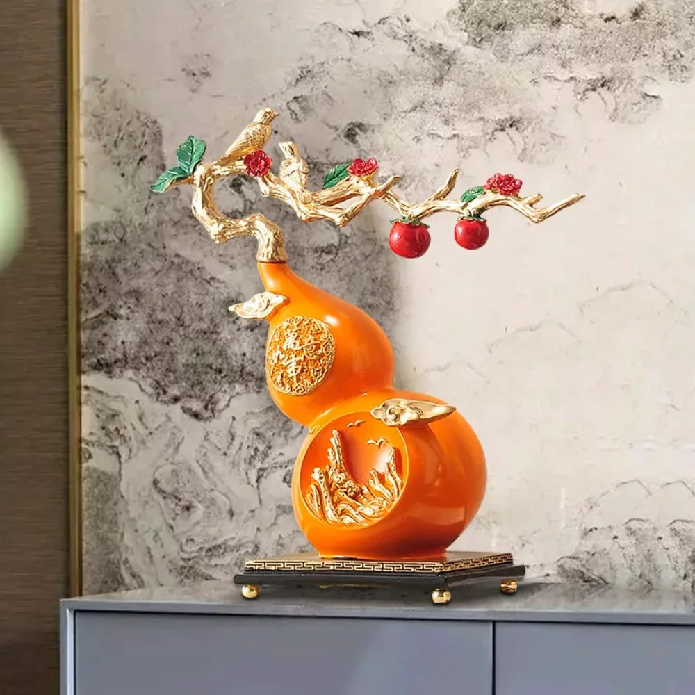 Persimmon Ruyi gourd ornament light luxury new Chinese living room TV cabinet wine cabinet office decoration housewarming