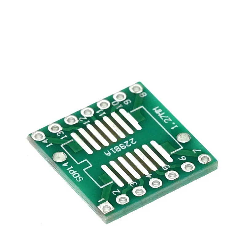 10-100PCS SOP14 SSOP14 TSSOP14 to DIP14 Adapter Board 0.65/1.27mm Pitch SMD to Dual In-Line PCB Converter for IC Prototyping