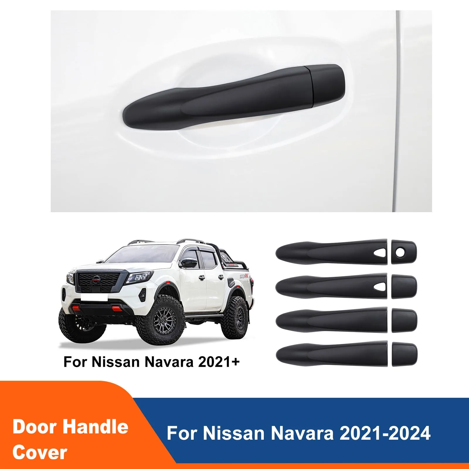 

Matte Black Door Handle Cover Trim Guard Keyless For Nissan Navara NP300 D23 2021 2022 2023 2024 Car Accessories