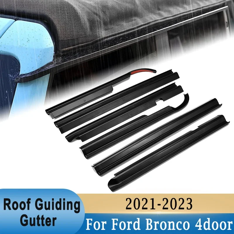 Side Window Visors Roof Rain Guiding Gutter for Ford Bronco 2021 2022 2023 4-Door Protect from Sun Raindrops and Noisy Wind