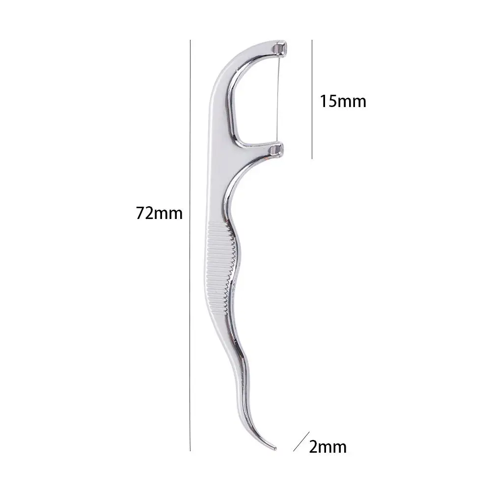 Moisture-proof Lightweight Portable Easy to Use Oral Hygiene Floss Stick Stainless Steel Flosser Dental Floss Flossing ​Holder
