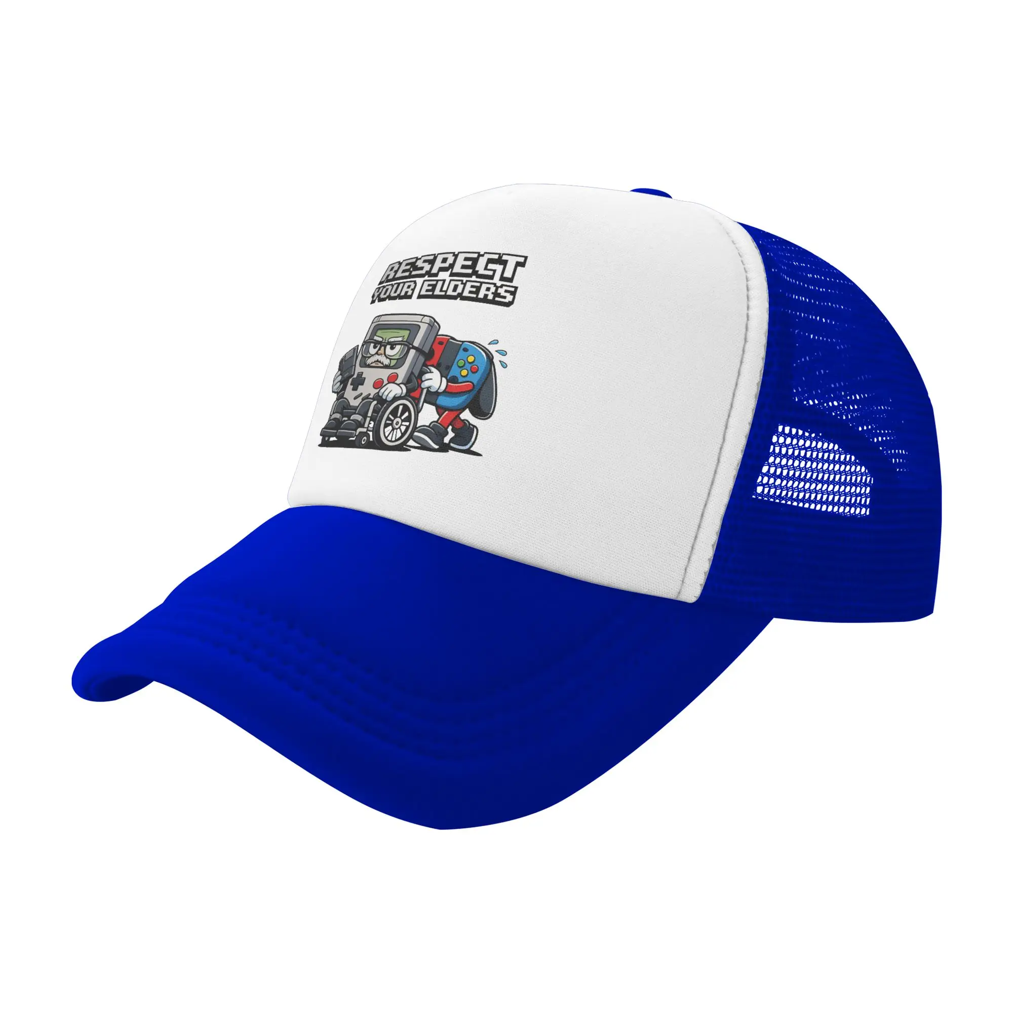 Respect Your Elders  Mesh Baseball Caps  Fitted Sun Caps Gaming Control  Dad Hat Breathable Racing Cap Summer Trucker Hats