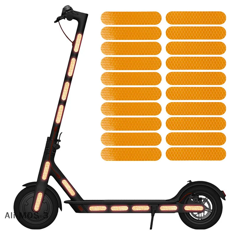 1 conjunto de peças de cubo de roda corporal, adesivo de aviso de segurança noturna para scooter elétrica ninebot g30, adesivos refletivos para xiaomi m365/pro